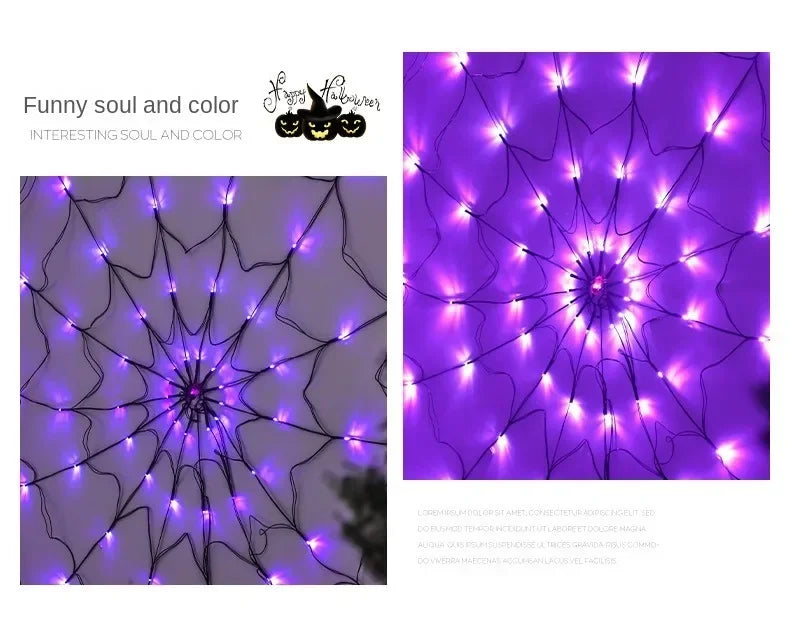 Halloween Spider Web LED String Lights