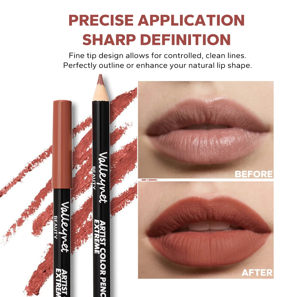 4-Piece Nude Brown Lip Liner Set β Long-Lasting Matte Waterproof Lip & Eye Makeup