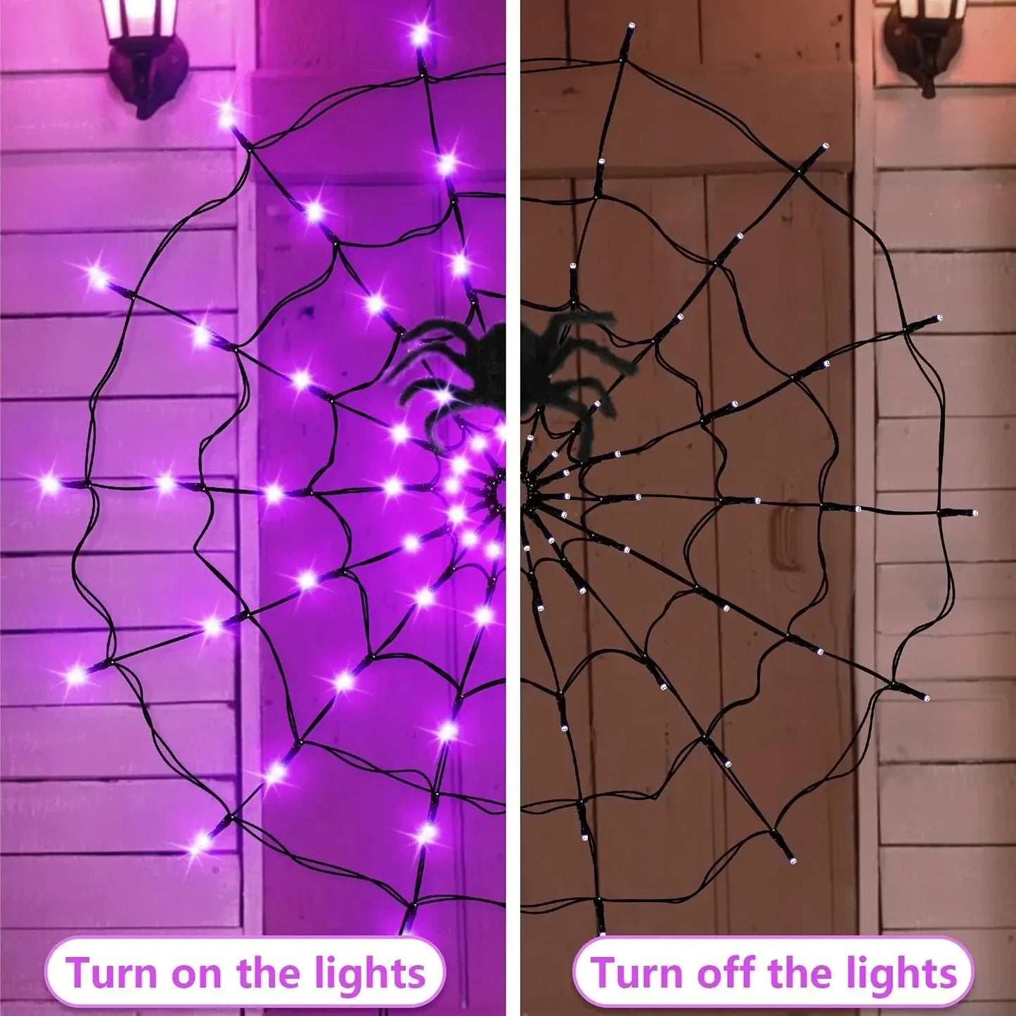 Halloween Spider Web LED String Lights