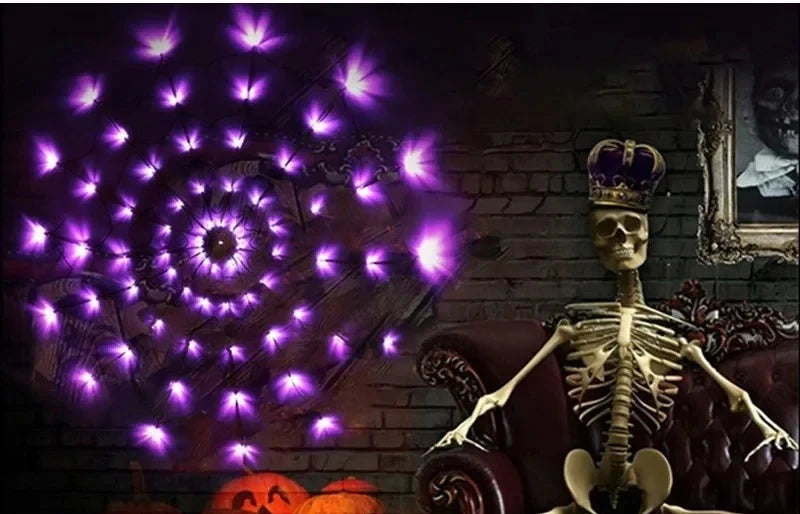 Halloween Spider Web LED String Lights