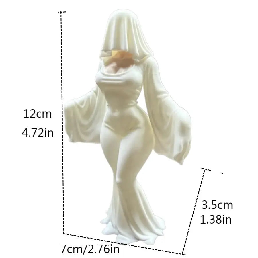 3D Printed Ghost Ornament – 12cm White Halloween Decoration