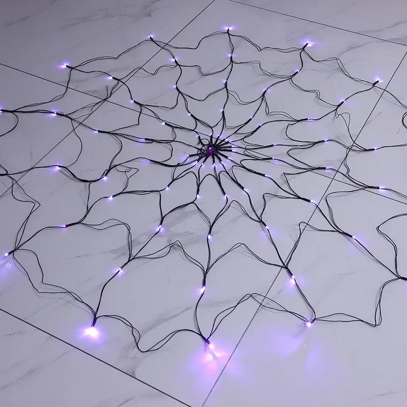Halloween Spider Web LED String Lights