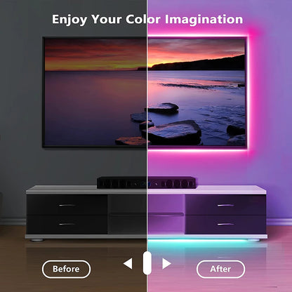 Bluetooth RGB LED Strip Lights – 5050 SMD 5V USB Flexible LED Tape with App Control & Self-Adhesive Backing
