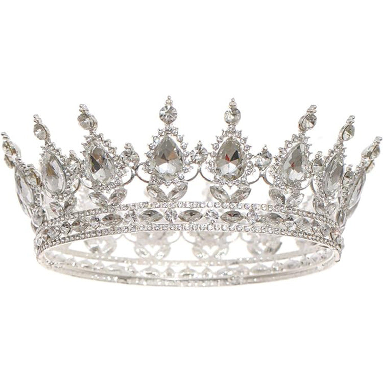 Baroque Crown Headpiece for Women – Crystal Bridal Tiara for Weddings, Birthdays & Special Occasions