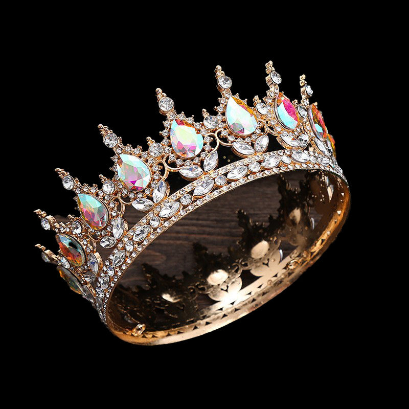 Baroque Crown Headpiece for Women – Crystal Bridal Tiara for Weddings, Birthdays & Special Occasions