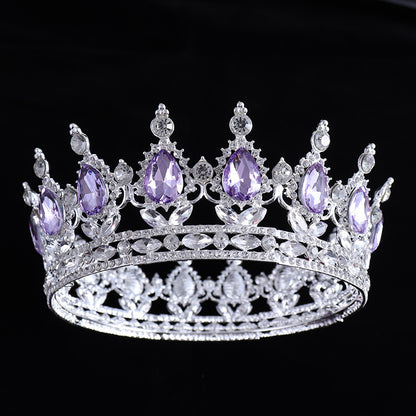 Baroque Crown Headpiece for Women – Crystal Bridal Tiara for Weddings, Birthdays & Special Occasions