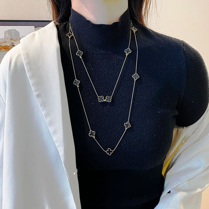 Long Layered Pearl Necklace for Women – Light Luxury Sweater Chain for Autumn & Winter