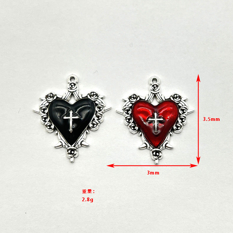 Retro Gothic Rose Cross Pendant Necklace – Dark Style Hip Hop Jewelry Accessory