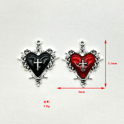 Retro Gothic Rose Cross Pendant Necklace – Dark Style Hip Hop Jewelry Accessory