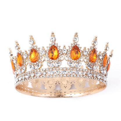 Baroque Crown Headpiece for Women – Crystal Bridal Tiara for Weddings, Birthdays & Special Occasions