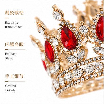 Baroque Crown Headpiece for Women – Crystal Bridal Tiara for Weddings, Birthdays & Special Occasions
