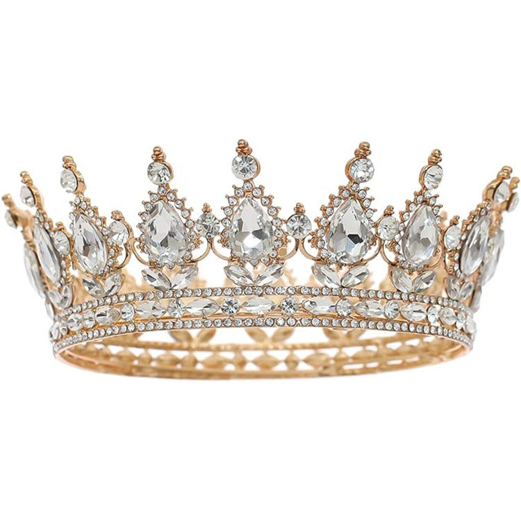 Baroque Crown Headpiece for Women – Crystal Bridal Tiara for Weddings, Birthdays & Special Occasions