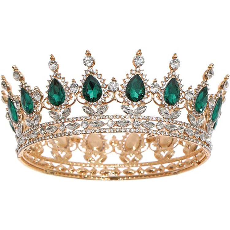 Baroque Crown Headpiece for Women – Crystal Bridal Tiara for Weddings, Birthdays & Special Occasions