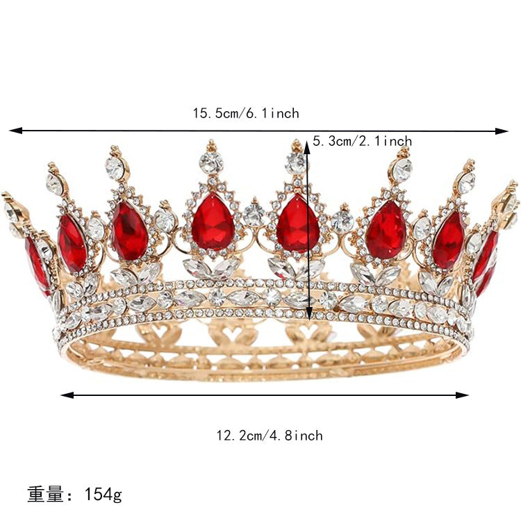 Baroque Crown Headpiece for Women – Crystal Bridal Tiara for Weddings, Birthdays & Special Occasions