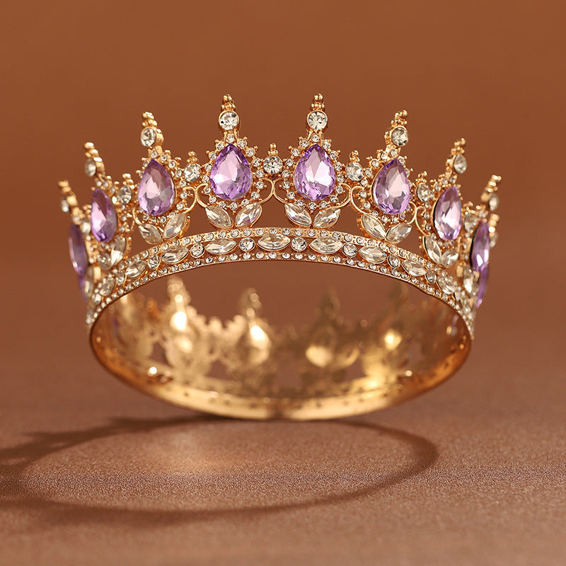 Baroque Crown Headpiece for Women – Crystal Bridal Tiara for Weddings, Birthdays & Special Occasions