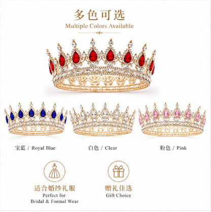 Baroque Crown Headpiece for Women – Crystal Bridal Tiara for Weddings, Birthdays & Special Occasions
