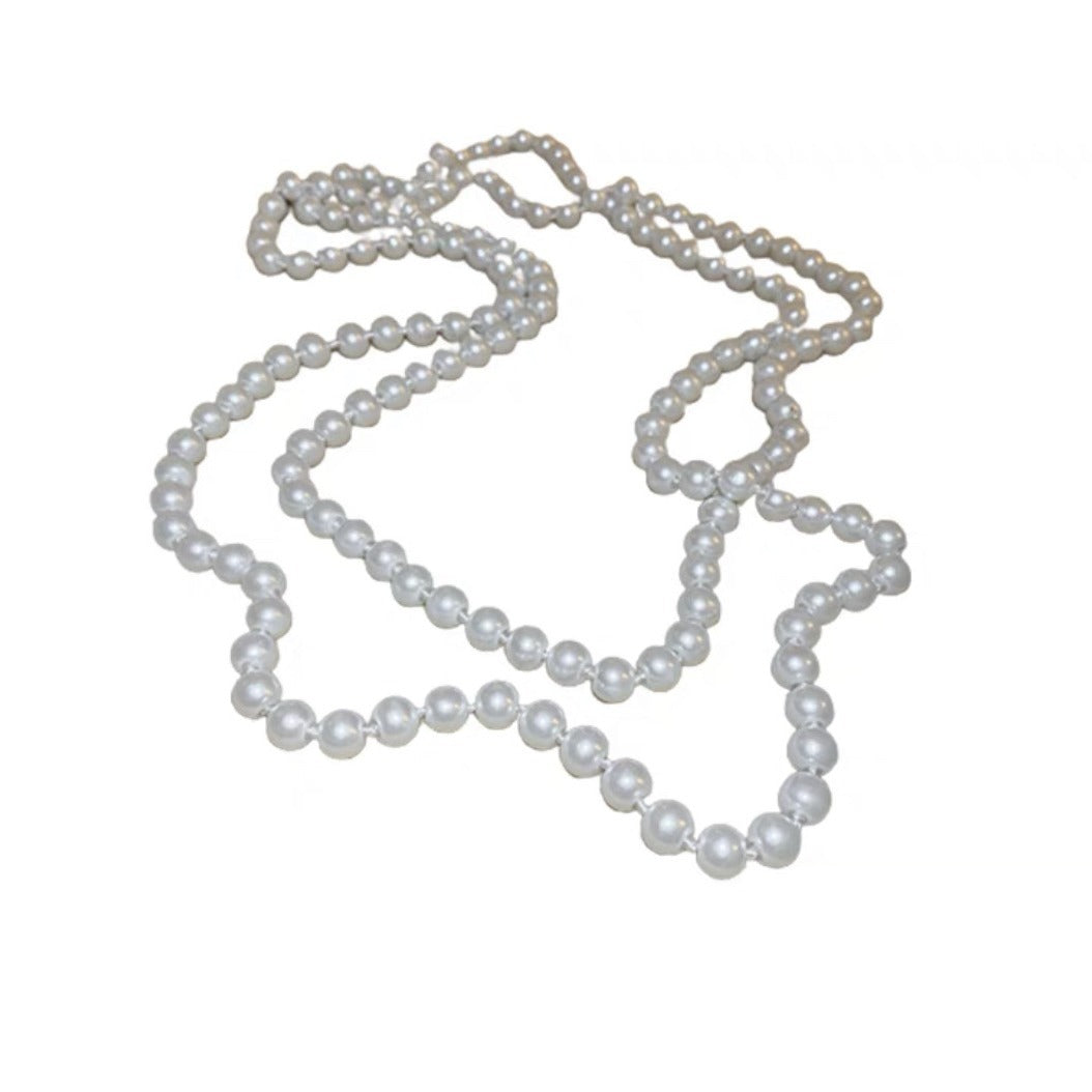 Long Layered Pearl Necklace for Women – Light Luxury Sweater Chain for Autumn & Winter