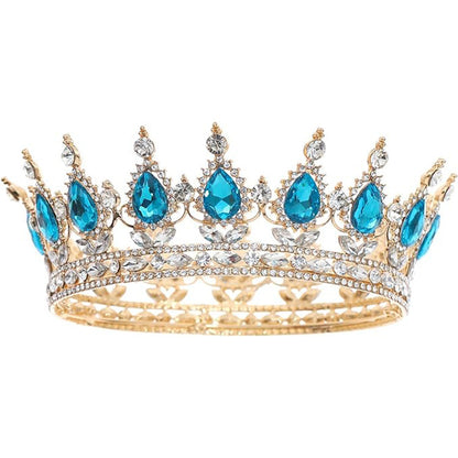 Baroque Crown Headpiece for Women – Crystal Bridal Tiara for Weddings, Birthdays & Special Occasions