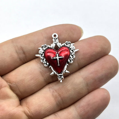 Retro Gothic Rose Cross Pendant Necklace – Dark Style Hip Hop Jewelry Accessory