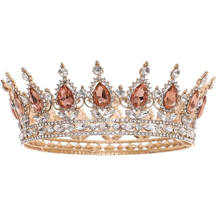 Baroque Crown Headpiece for Women – Crystal Bridal Tiara for Weddings, Birthdays & Special Occasions