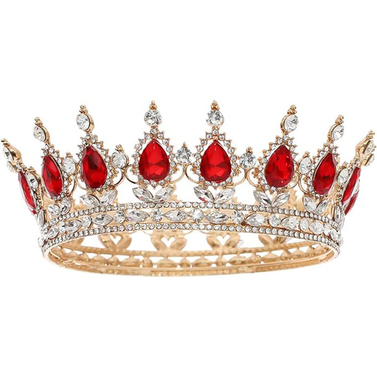 Baroque Crown Headpiece for Women – Crystal Bridal Tiara for Weddings, Birthdays & Special Occasions