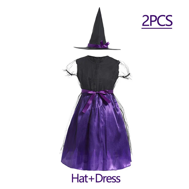 Halloween Costume for Girls Dress Scarlet Witch Vampire Devil Ghost Carnival Party Dress Up Hoodwinked Suit Kids Cosplay Clothes