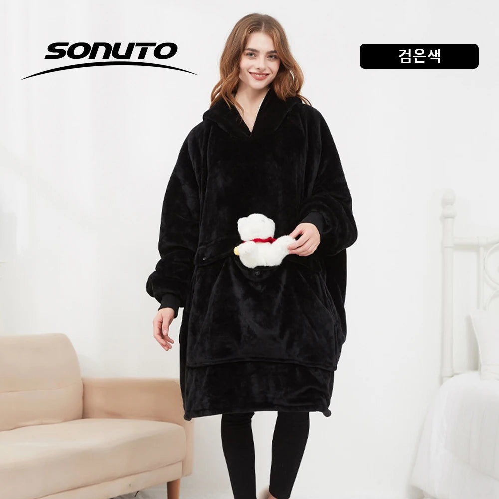 USB Electric Heated Hoodie Blanket