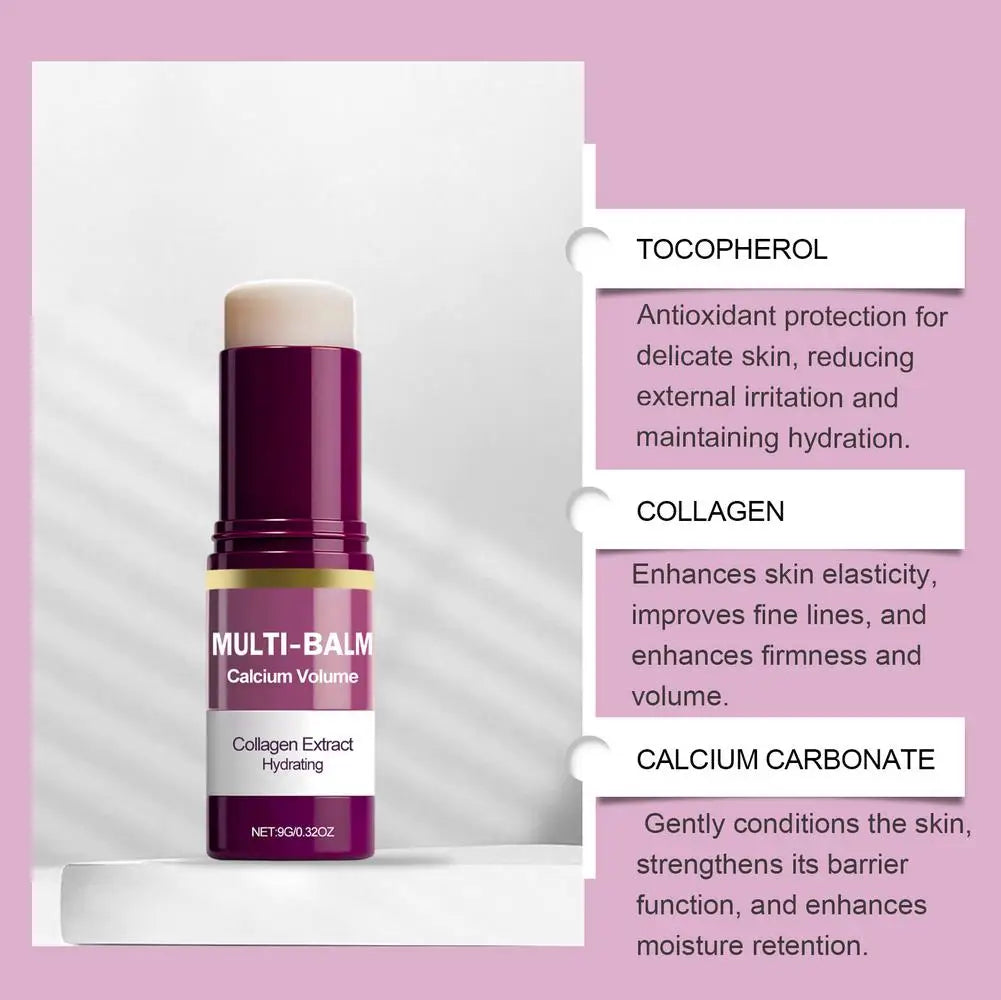 Calcium Volume Multi Balm Stick – Collagen Moisturizing & Hydrating Face Cream for Eyes, Neck & Face