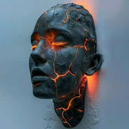 Cracked Soul Black Lava LED Wall Lamp – Gothic Glowing Crack Design