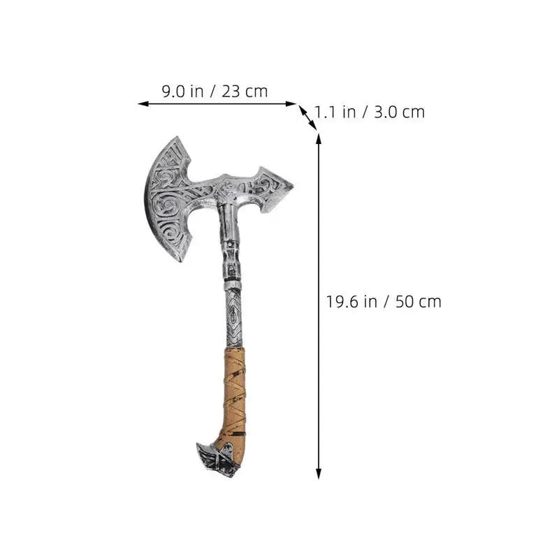 Halloween Fake Axe Prop – 50cm Retro Plastic Axe Costume Accessory, Realistic Cosplay & Stage Prop for Halloween Parties, Haunted Houses & Photo Shoots
