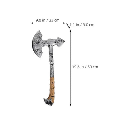 Halloween Fake Axe Prop – 50cm Retro Plastic Axe Costume Accessory, Realistic Cosplay & Stage Prop for Halloween Parties, Haunted Houses & Photo Shoots
