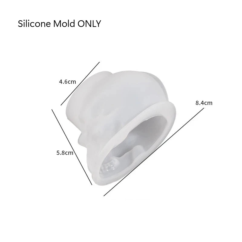 Skeleton Head Silicone Mold – DIY Skull Mold for Epoxy Resin, Candle Making, Keychains, Pendants & Halloween Crafts