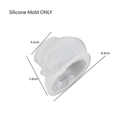 Skeleton Head Silicone Mold – DIY Skull Mold for Epoxy Resin, Candle Making, Keychains, Pendants & Halloween Crafts