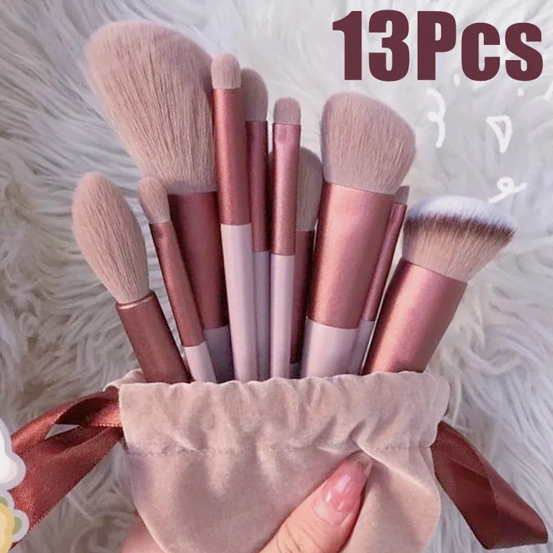 💄 13-Piece Makeup Brush Set – Soft Cosmetic Brushes with Storage Bag