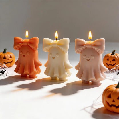 Cute Bowknot Ghost Silicone Candle Mold – Halloween DIY Craft 👻🎀