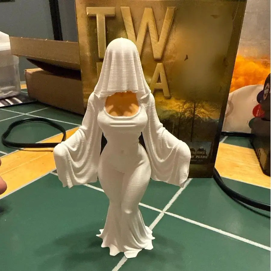 3D Printed Ghost Ornament – 12cm White Halloween Decoration