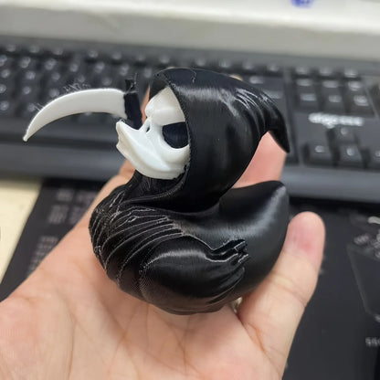 Grim Reaper Duck Statue – 3D Printed Halloween Skeleton Duck Decor