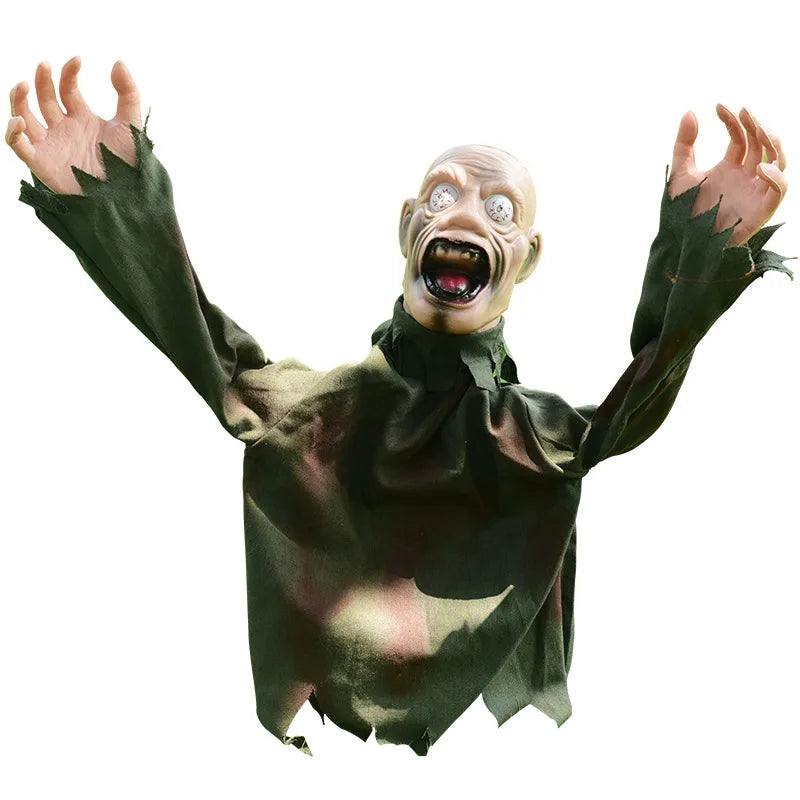 Animated Halloween Swinging Ghost – Voice Activated Light-Up Yard Decoration
