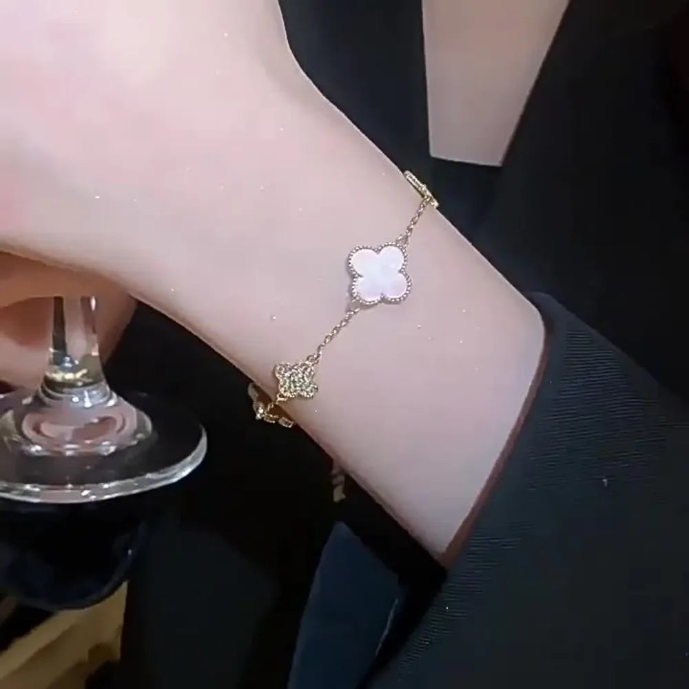 Elegant Four-Leaf Clover Bracelet
