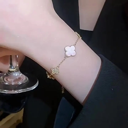 Elegant Four-Leaf Clover Bracelet