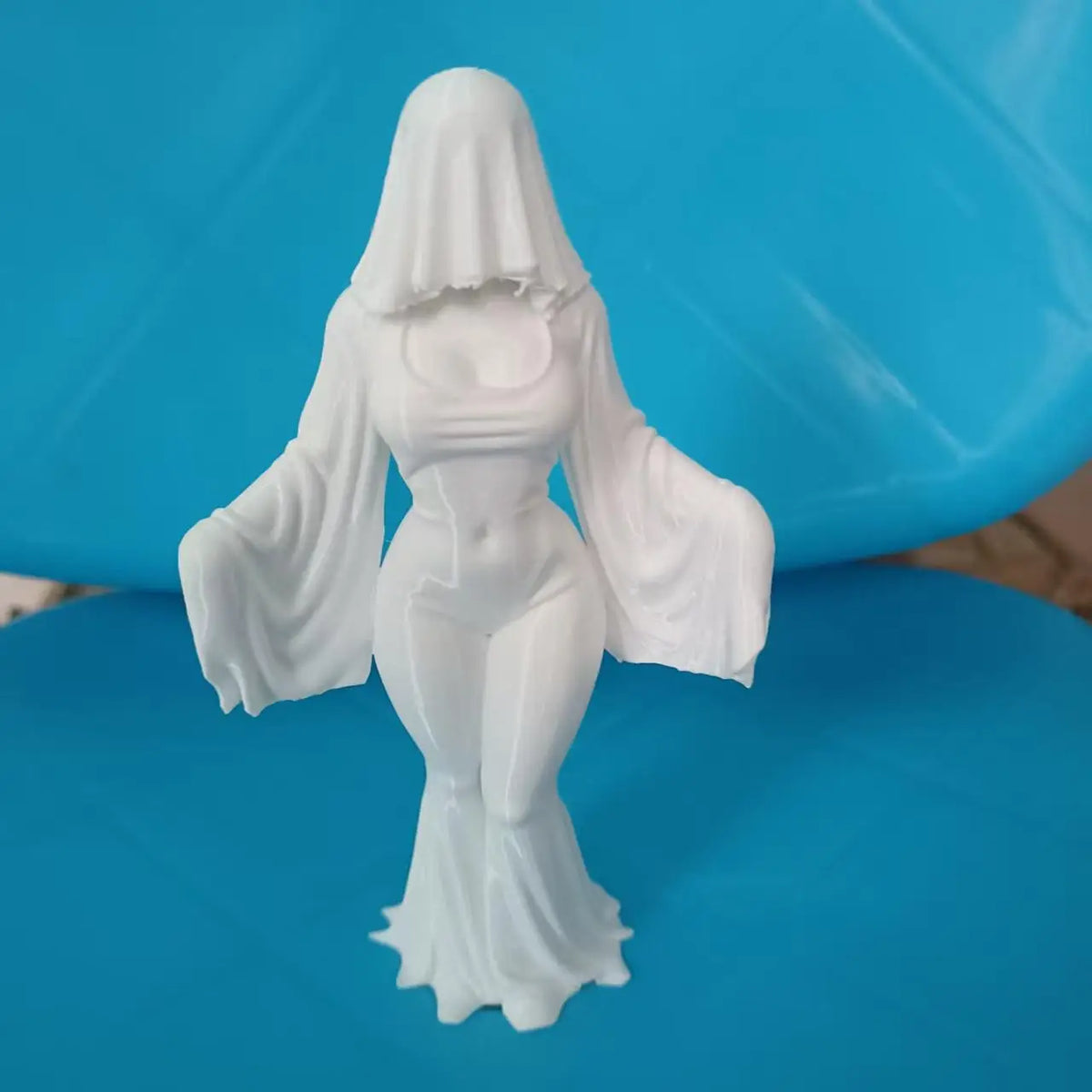 3D Printed Ghost Ornament – 12cm White Halloween Decoration