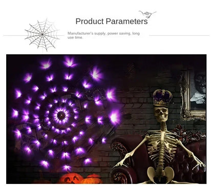 Halloween Spider Web LED String Lights