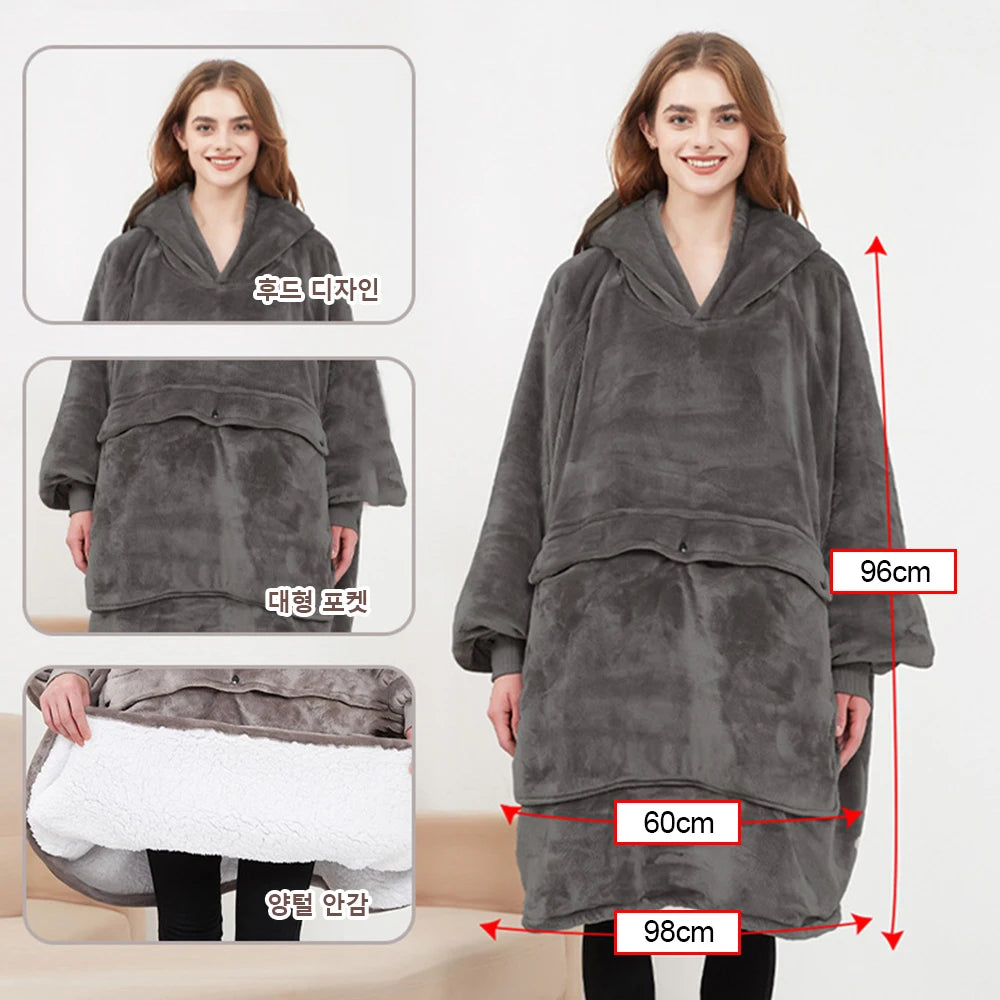 USB Electric Heated Hoodie Blanket