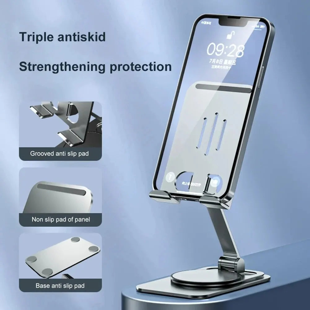 📱 360° Rotating Foldable Phone &amp; Tablet Stand – K61 Adjustable Desk Holder