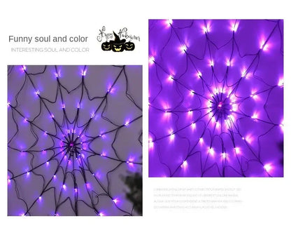 Halloween Spider Web LED String Lights