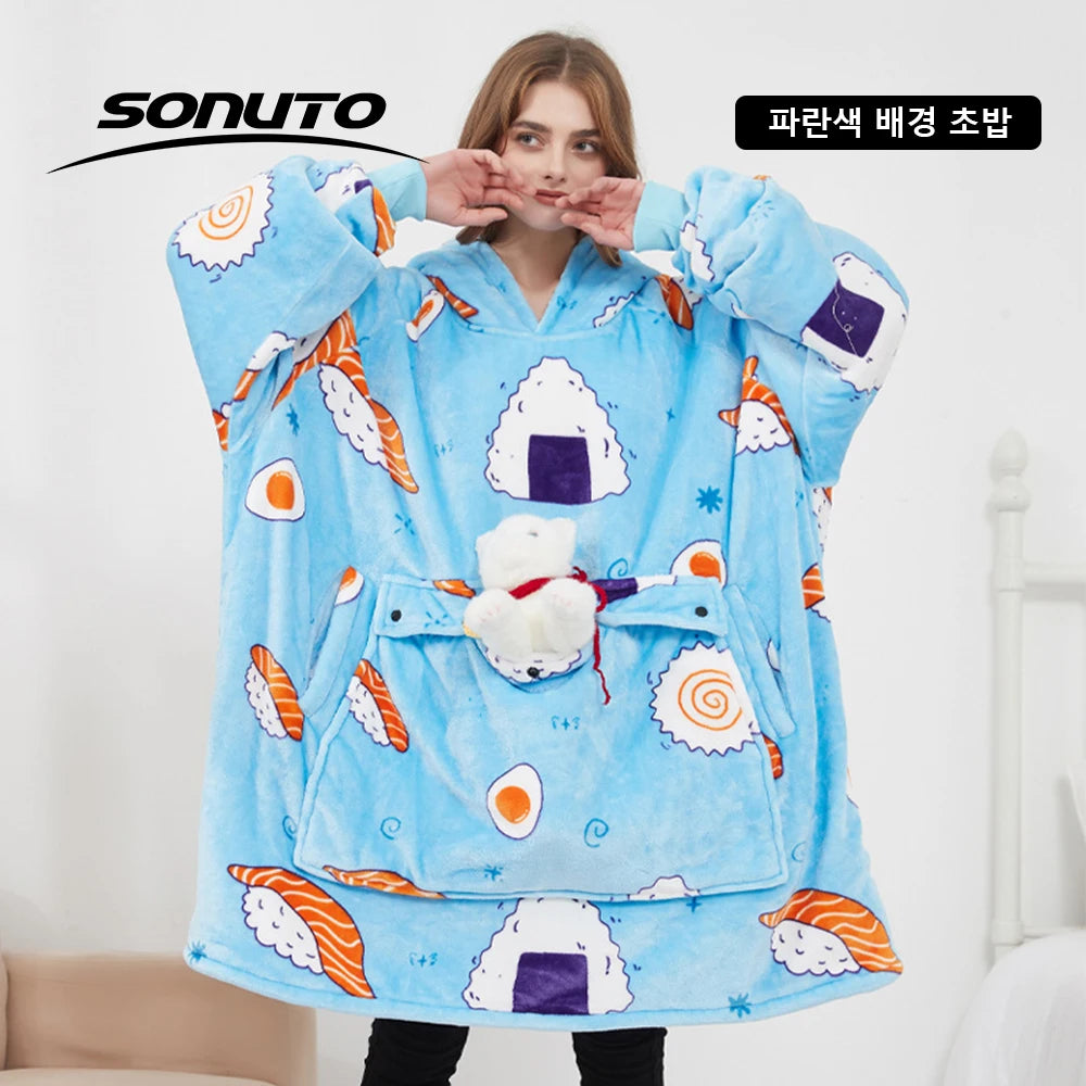 USB Electric Heated Hoodie Blanket