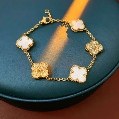 Elegant Four-Leaf Clover Bracelet