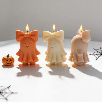 Cute Bowknot Ghost Silicone Candle Mold – Halloween DIY Craft 👻🎀
