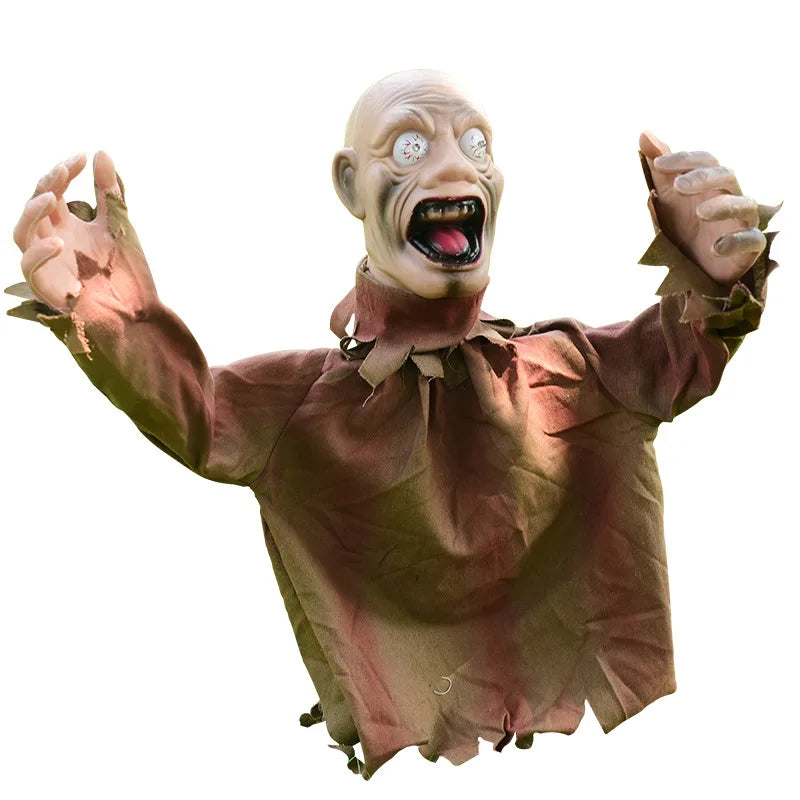 Animated Halloween Swinging Ghost – Voice Activated Light-Up Yard Decoration