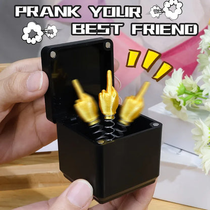 Funny Middle Finger in a Box – Novelty Desk Decor & Gag Gift for Office, Home, Halloween & Birthdays